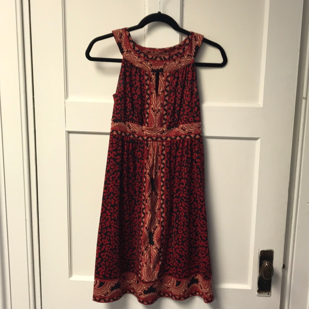 Printed INC dress, 92% polyester, 8% spandex